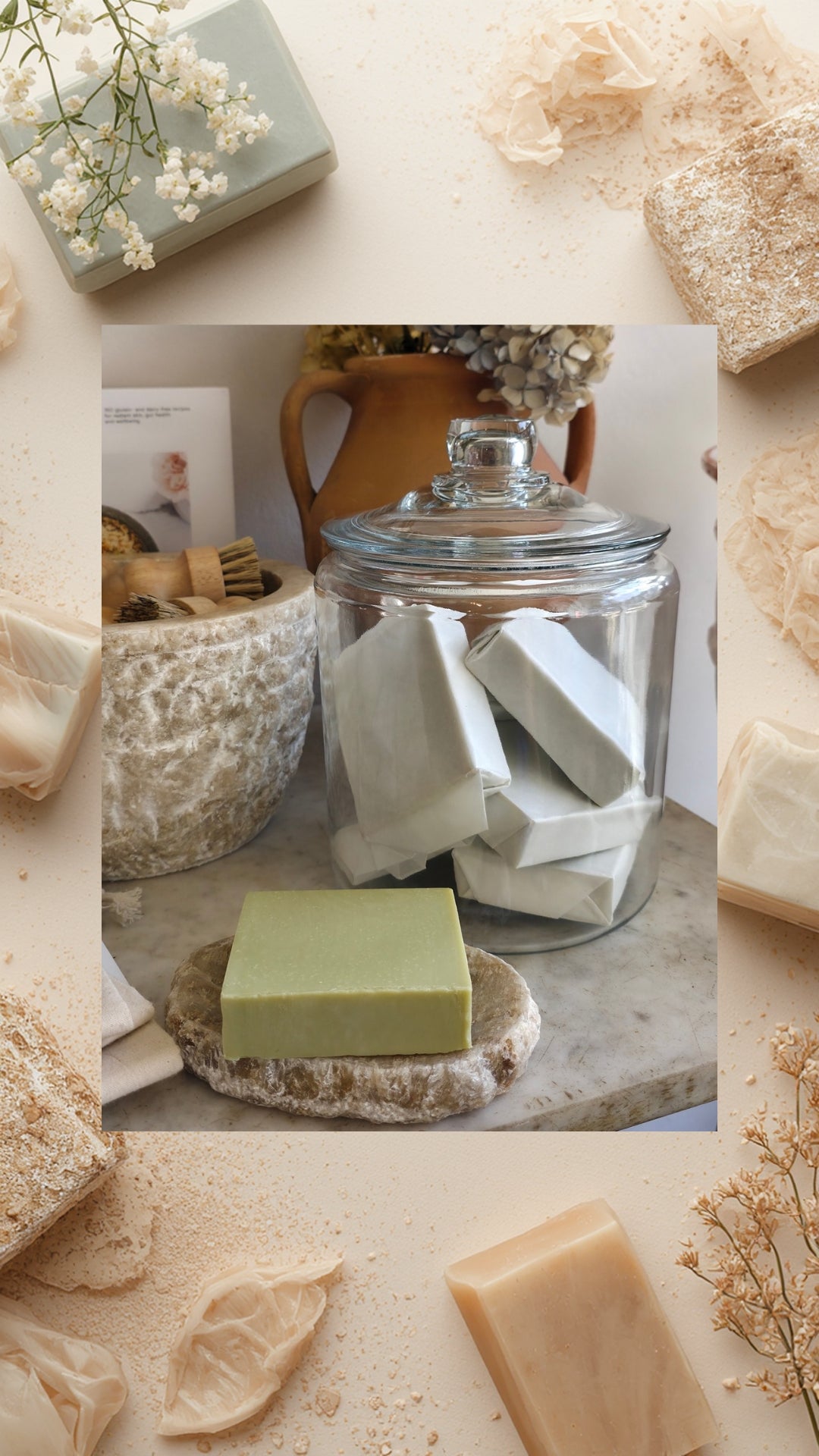Olive Oil and French Green Clay Soap Bars- Lemon Grass.