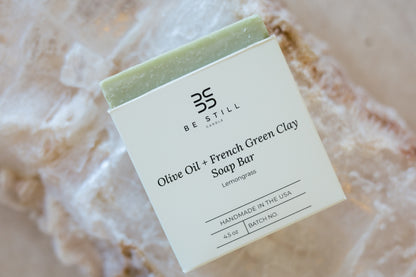 Olive Oil and French Green Clay Soap Bars- Lemon Grass.